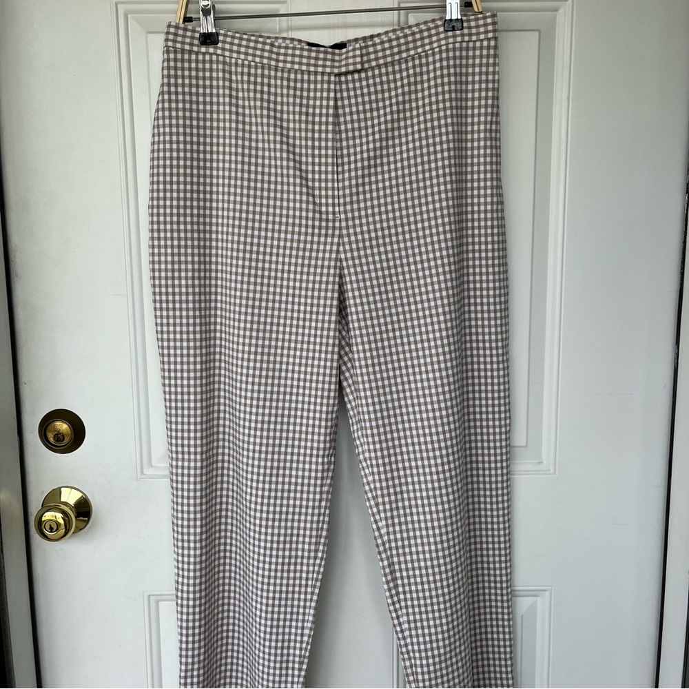 •Focus 2000• Gingham Print Cropped Slacks -  Size 14